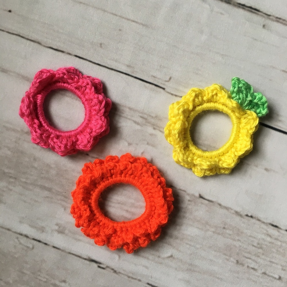 Handmade scrunchy scrunchie trio new